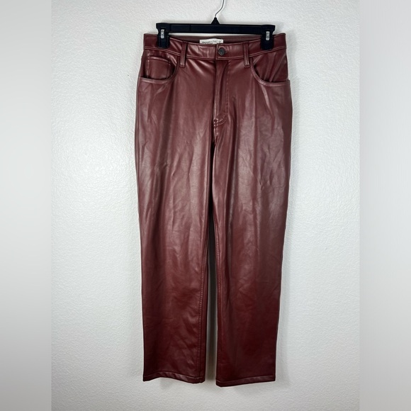 Abercrombie & Fitch Faux Leather 90s Straight Ultra High Rise size 29 - Picture 2 of 9